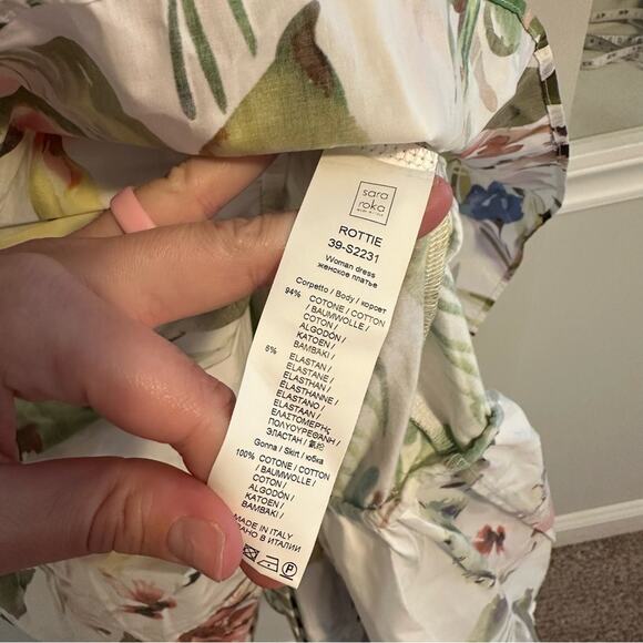 NWT Sara Roka White Cotton Bird Tropical Mini Dress 4 - Picture 8 of 12